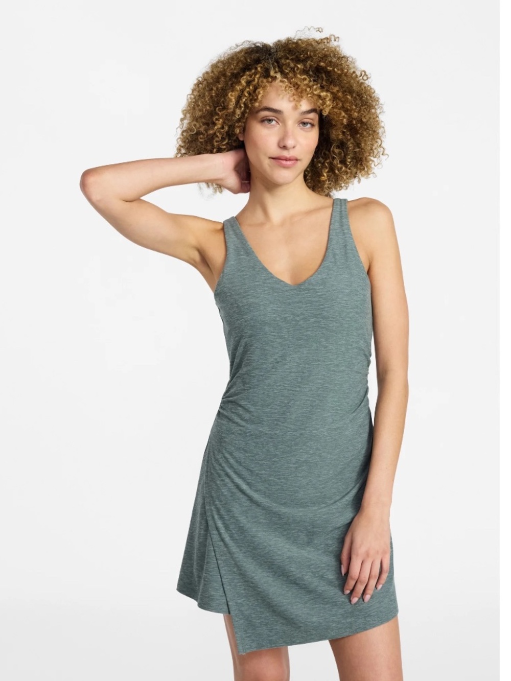 Athletic Works ButterCore Wrap Biker Shorts Built-In Bra Dress Size XL Green